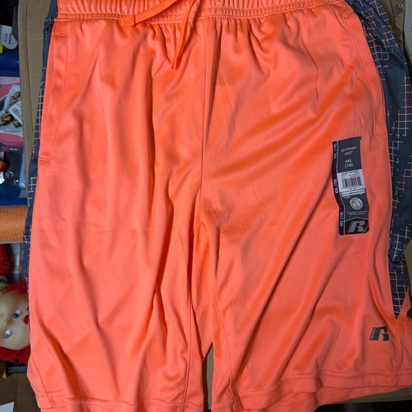 Other - Russell Boys Orange Athletic Basketball Shorts With Elastic Waist